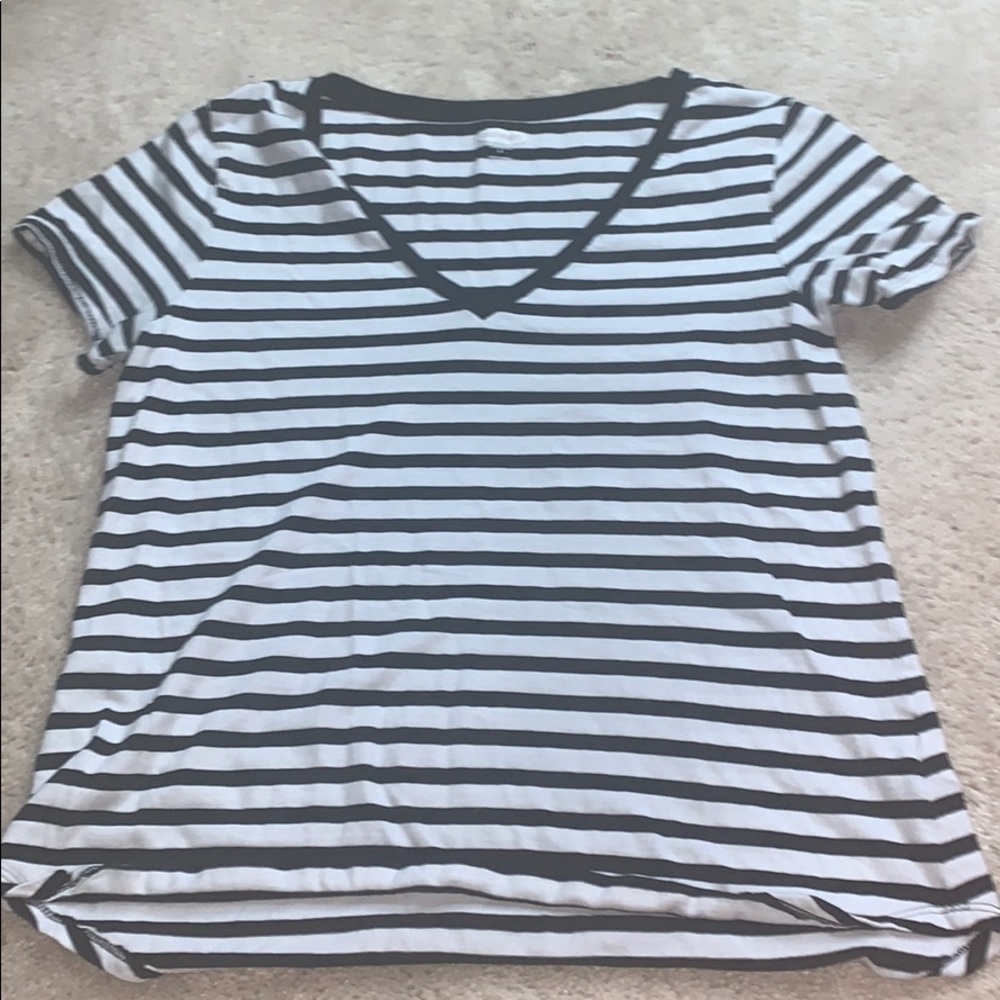 Black and White V-neck T-Shirt